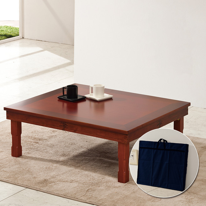 백수소반 국내제작 전통수공예 900 직교자상 + 상커버 세트, 레드 2도