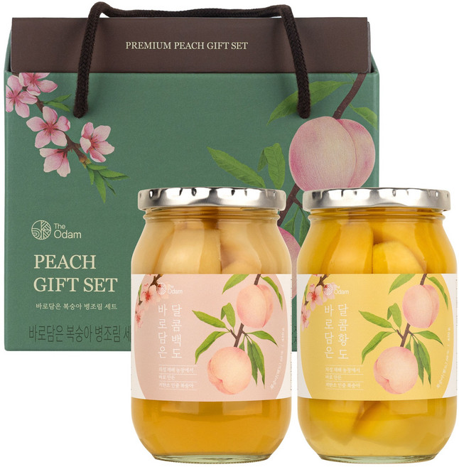 더오담 바로담은 복숭아 병조림 2종 세트, 1세트, 450g
