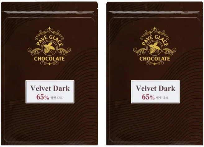 파베글라스 벨벳 다크 65% 커버춰 리얼 초콜릿, 400g, 2개