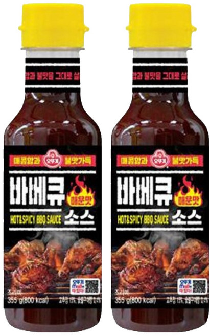 오뚜기 바베큐소스 매운맛, 355g, 2개