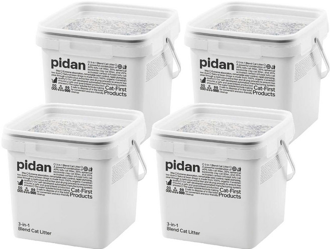 pidan 3in1 三合一混合 寵物貓砂 (豆腐砂 + 活性碳 + 礦砂), 5.2kg, 4桶, 無香
