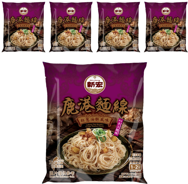 新宏 鹿港麵線 紅蔥油酥風味, 105g, 5包