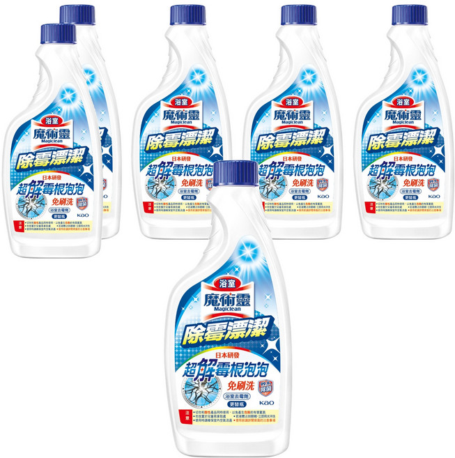 Kao 花王 Magiclean 魔術靈 浴室除霉漂潔 日本研發 超解霉根泡泡 免刷洗, 500ml, 6瓶