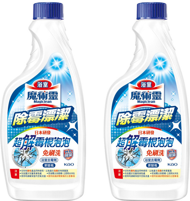 Kao 花王 Magiclean 魔術靈 浴室除霉漂潔 日本研發 超解霉根泡泡 免刷洗, 500ml, 2瓶