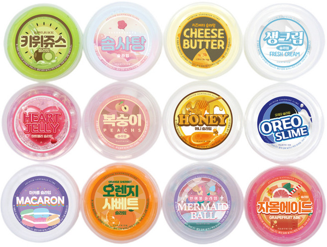 아트니즘 슬라임 인기박스 12종 세트, 혼합색상, 1세트