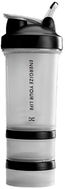 엑스크럼 2단 컨테이너 쉐이커, 화이트, 450ml, 1개