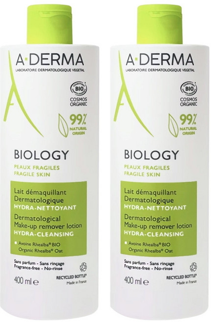 A-DERMA 艾芙美 新葉三效卸妝乳 敏感肌適用, 400ml, 2瓶