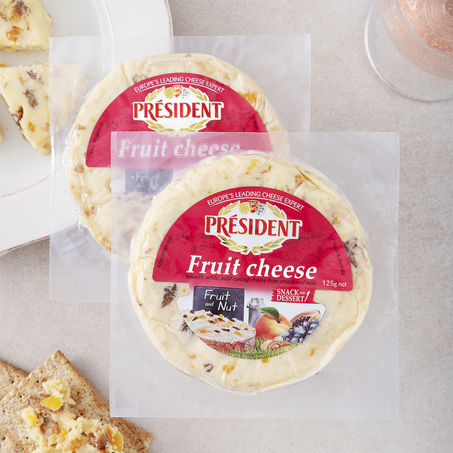 프레지덩 프루츠앤넛츠 크림치즈, 125g, 1개입, 2개