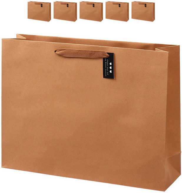 포포팬시 블랙라벨 무지 크라프트 쇼핑백, 6개