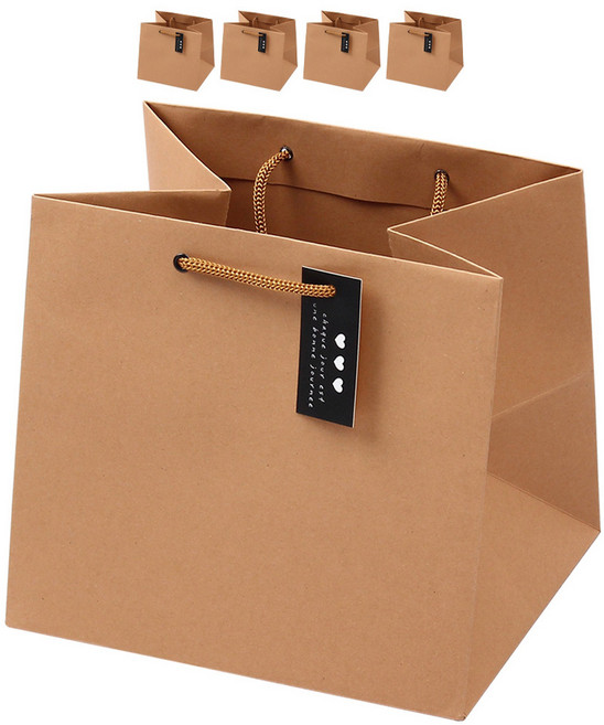 포포팬시 블랙라벨 무지 크라프트 쇼핑백, 5개