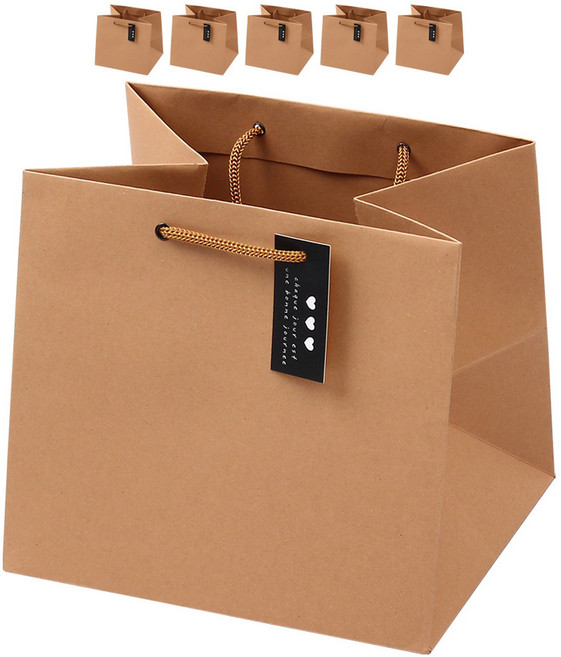 포포팬시 블랙라벨 무지 크라프트 쇼핑백, 6개