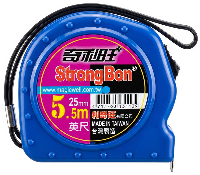 StrongBon 英尺 25mm x 5.5m 黃色 + 藍色, 1個