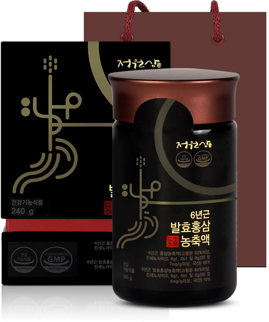 정원삼 6년근 발효홍삼 농축액 + 스푼 + 쇼핑백, 240g, 1세트