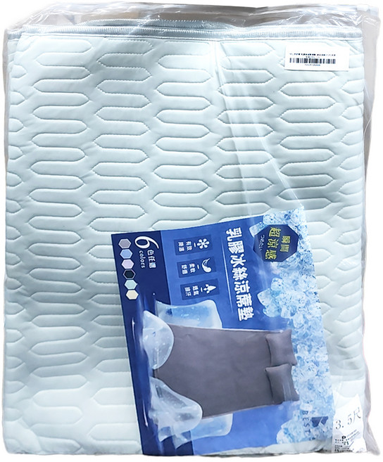 Ishur 伊舒爾 乳膠冰絲涼蓆墊 防蹣抗菌 柔軟舒適 輕薄透氣 環保, 涼蓆墊 + 枕套, 冰炫淺綠
