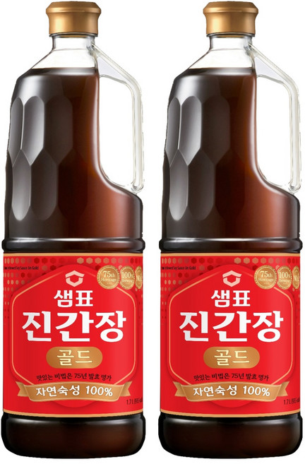 샘표 진간장 골드, 1.7L, 2개