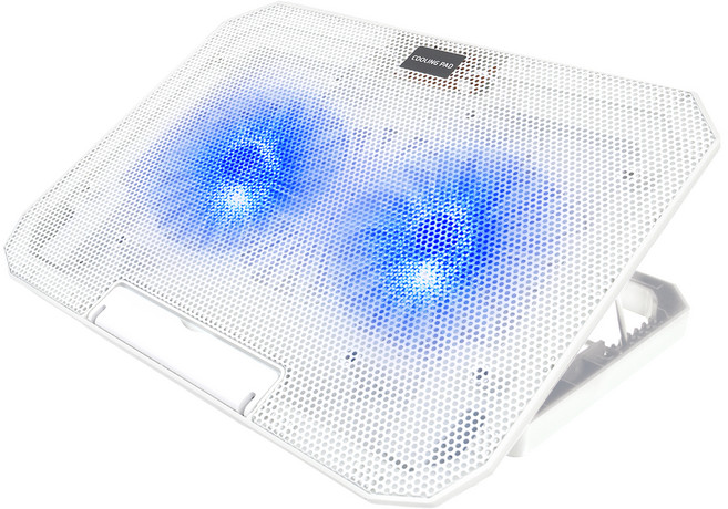 홈플래닛 듀얼팬 노트북 쿨러 거치대, 화이트, 1개