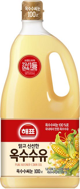해표 옥수수유, 1.8L, 1개