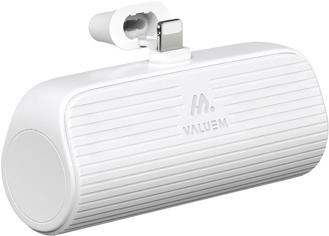 밸류엠 일체형 미니 도킹형 무선 보조배터리 8핀, VM-B2PA5FPQ8P(8핀), 화이트