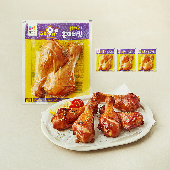 주부구단 훈제치킨 닭다리 2입, 120g, 4개