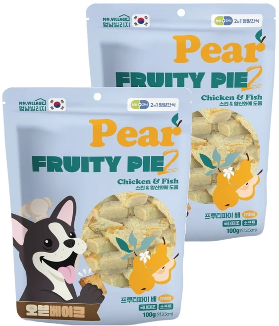 멍냥빌리지 강아지 프루티파이, 100g, 2개, 배 - 쿠팡