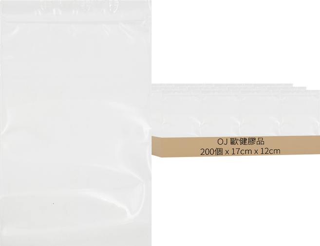 OJ 歐健膠品 PP夾鏈袋 加厚款, 200個, 1組