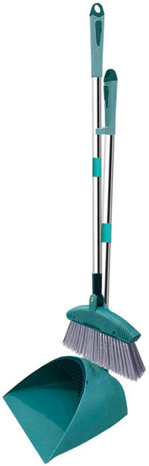 EASY CLEANER 家簡塵除 潔淨掃 掃把畚斗組 兩節式, 1組, Green