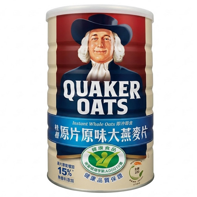 QUAKER 桂格 原片原味大燕麥片, 800g, 1罐