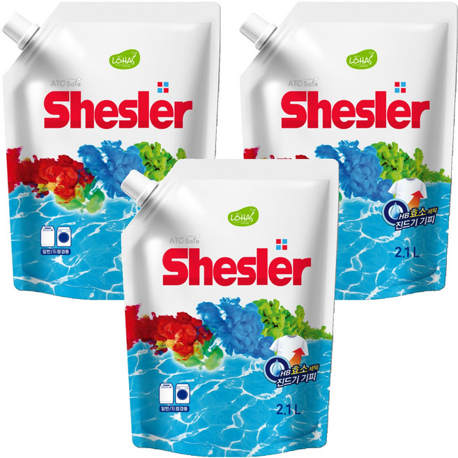 쉬슬러 액체세제 에이프릴 리필, 3개, 2.1L