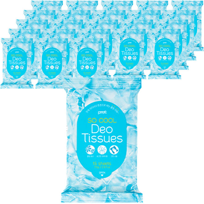 프레티 쏘 쿨 데오 티슈, 24개, 15개입