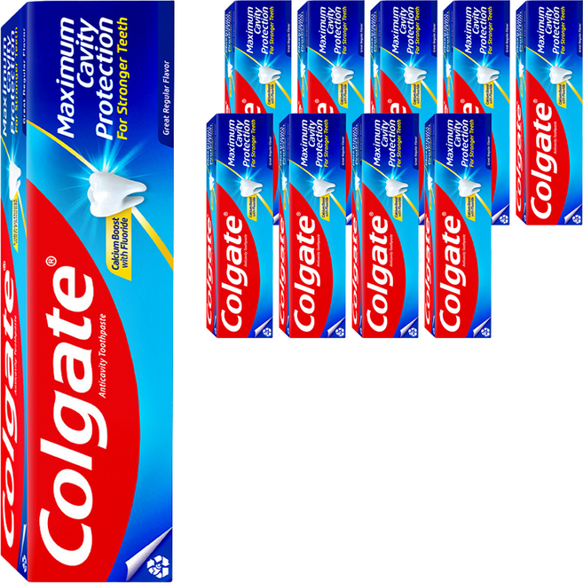 콜게이트 그레이트 레귤러 플레이버 치약, 200g, 10개