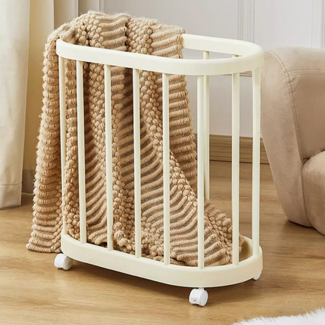 리빙공감 이동식 틈새 빨래 세탁바구니, 크림