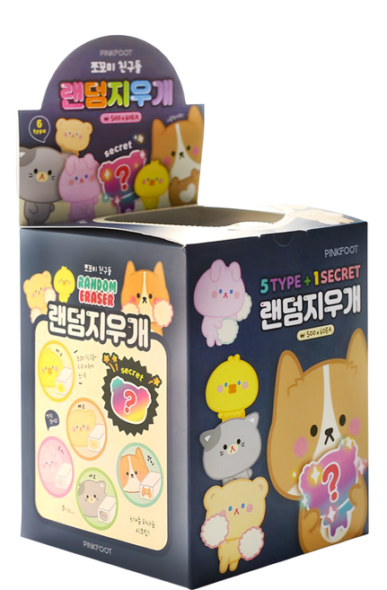 PINKFOOT 迷你橡皮擦 Set 60入, 動物圖案 顏色隨機, 1盒