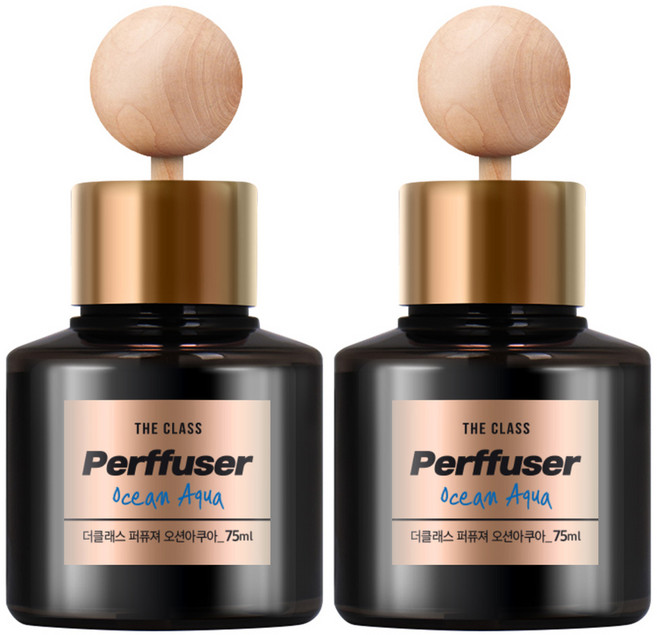 더클래스 퍼퓨저 차량용 방향제 75ml 본품, 오션 아쿠아, 2개