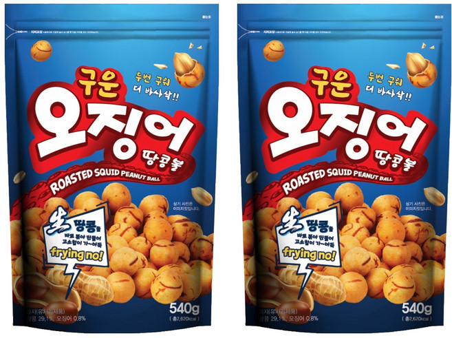 우농 구운 오징어 땅콩볼, 540g, 2개