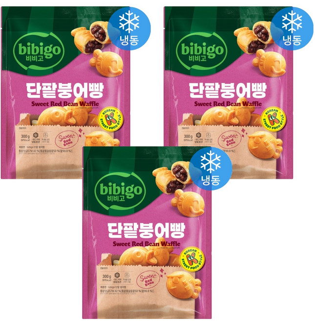 비비고 단팥붕어빵 (냉동), 300g, 3개