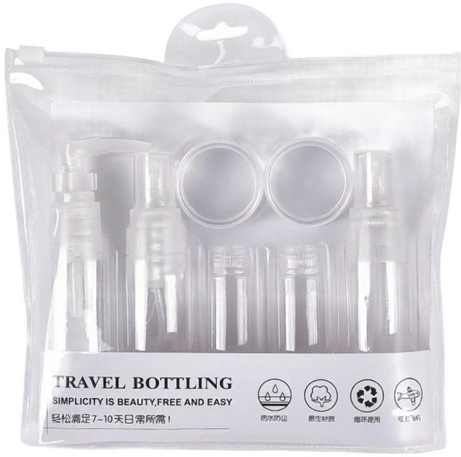 벨리안 여행용 화장품 공병 소분용기 7종 세트 20 x 17 x 3 cm, 1세트, 투명