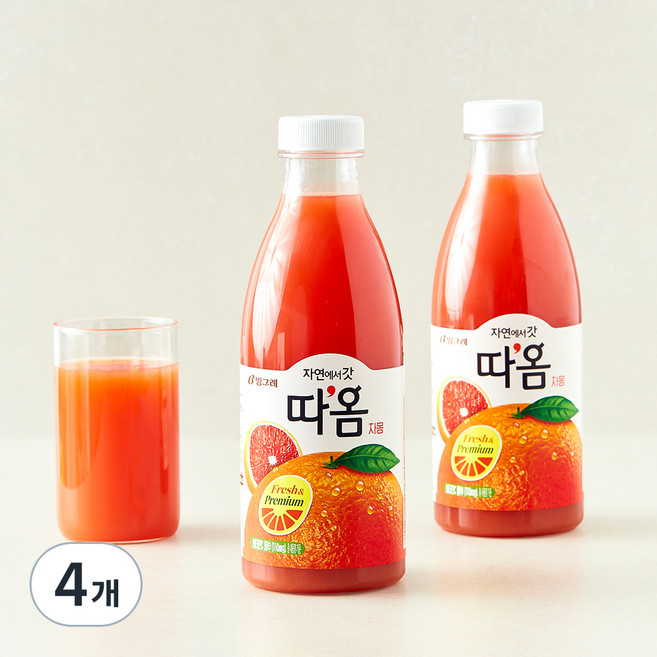 따옴 냉장 자몽주스, 730ml, 4개