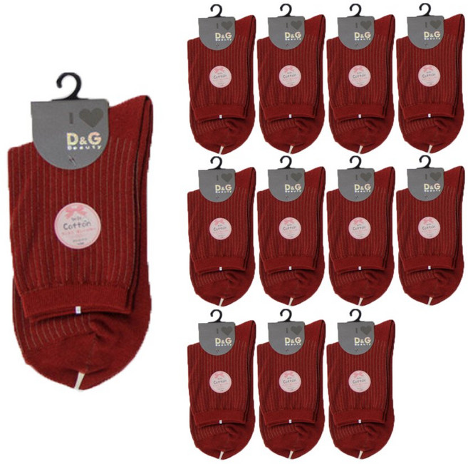 D&G BEAUTY 直條暗紋3/4女襪