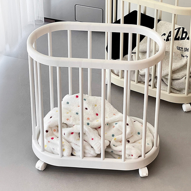 리빙공감 이동식 틈새 빨래 세탁바구니, 화이트