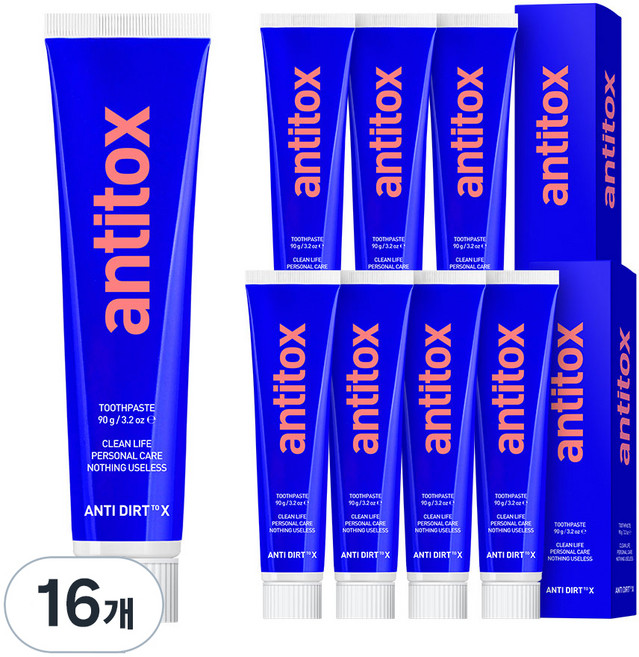 안티톡스 제로앱솔루 치약, 90g, 16개