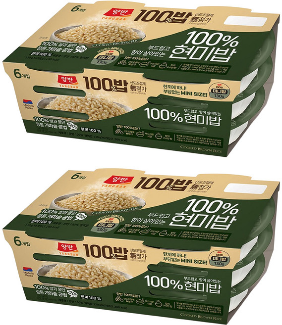 양반 100% 현미밥, 12개, 130g