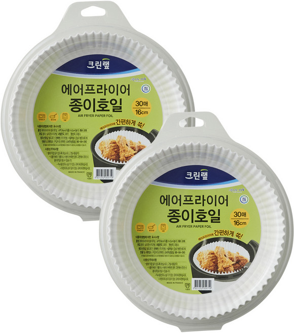 크린랩 에어프라이어 종이호일, 30개입, 2개