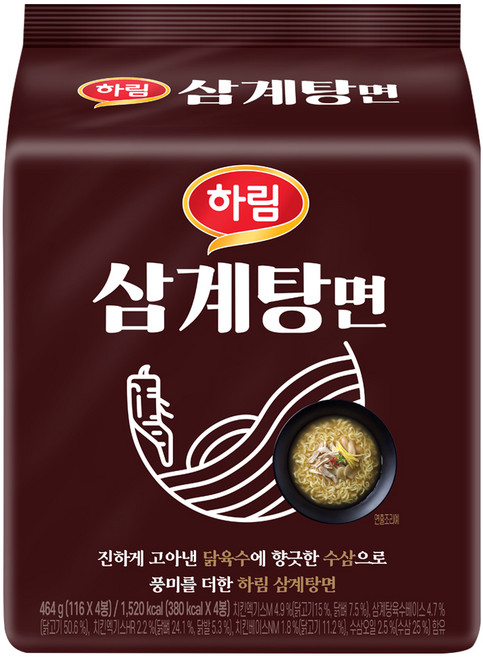 하림 삼계탕면 116g, 4개