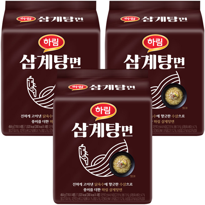 하림 삼계탕면 116g, 12개