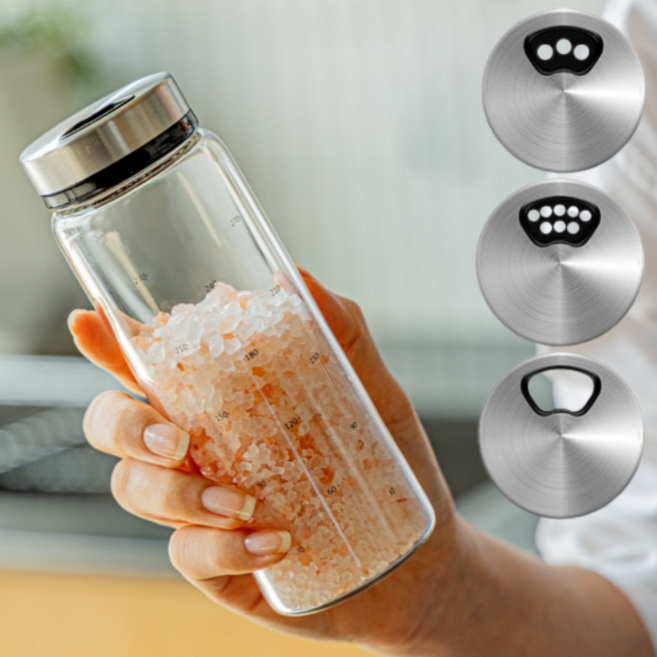 미니모 3단 조절 유리 양념통, 300ml, 1개