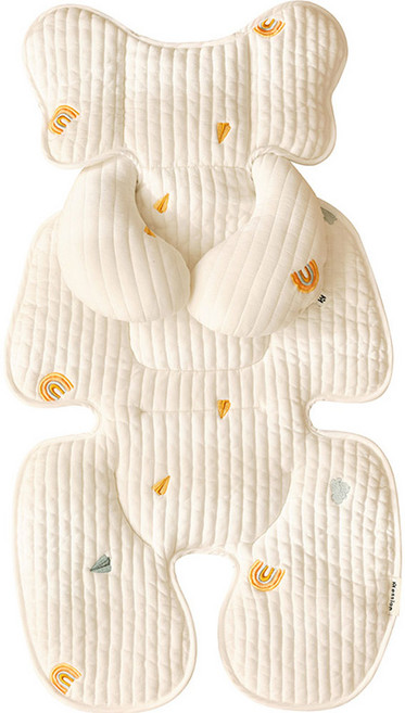 에시앙 모데즈 누빔 인견 자수 유모차라이너 + 목쿠션 세트, 레인보우, 1세트