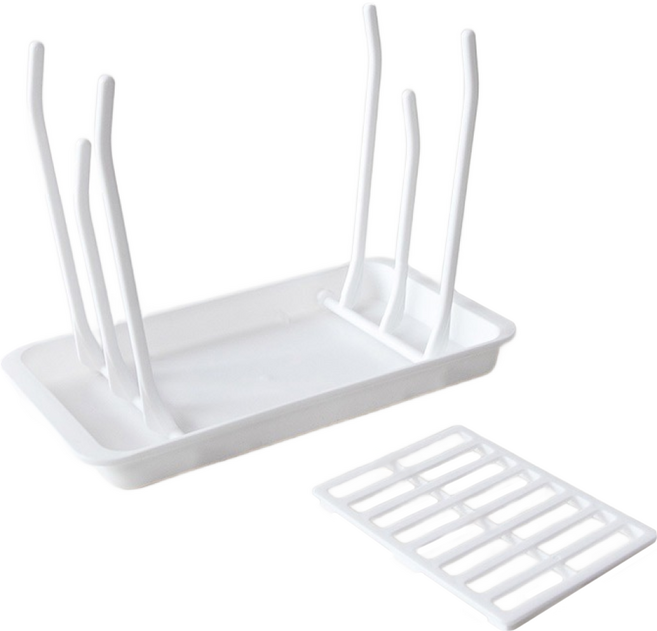 PEARL LIFE 珍珠金屬 可折疊收納瀝水杯架, 1層, 白色, 1個