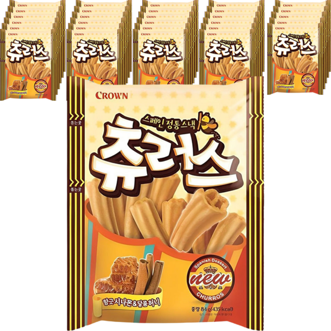 크라운 스페인 정통스낵 츄러스, 84g, 30개