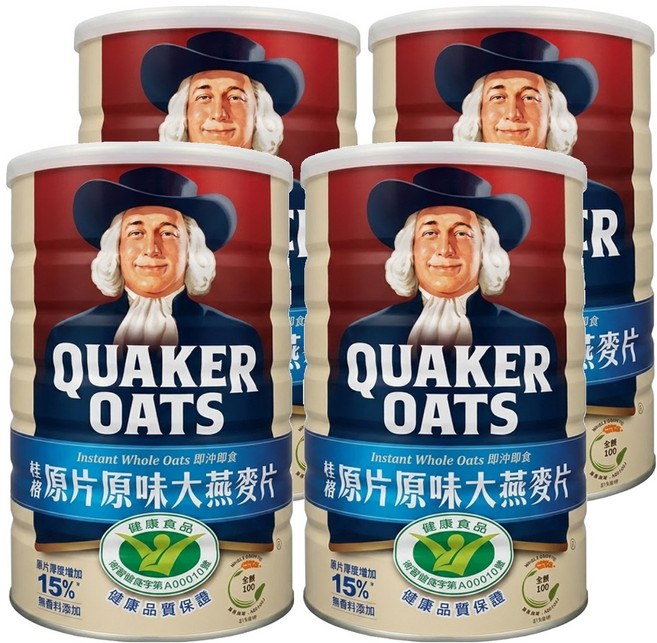 QUAKER 桂格 原片原味大燕麥片, 800g, 4罐