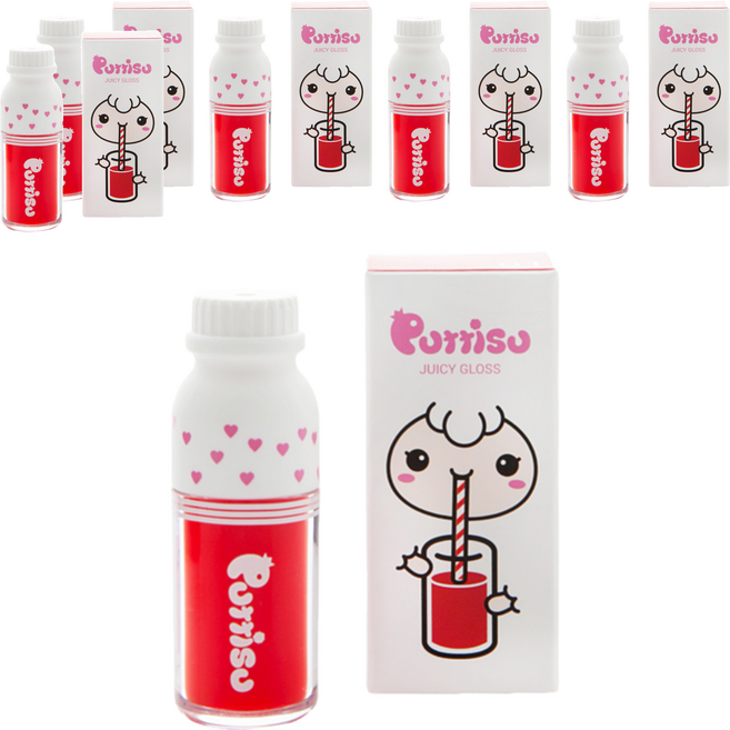 뿌띠슈 어린이 쥬시 립 글로스 3.2g, 레드루비, 6개